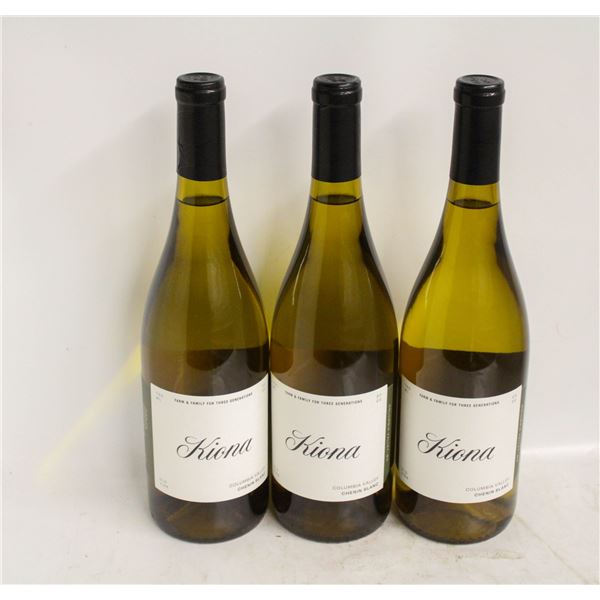 LOT OF 3 BOTTLES OF 2022 KIONA CHENIN BLANC 13.5%