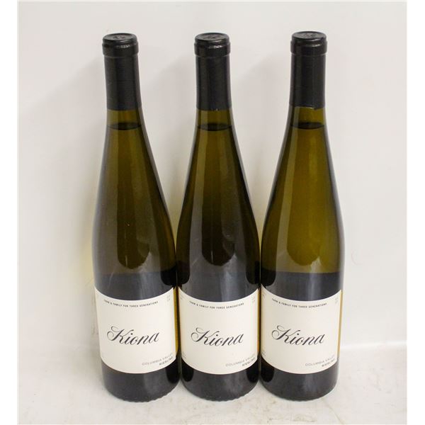 LOT OF 3 BOTTLES OF 2022 KIONA RIESLING 11.5%