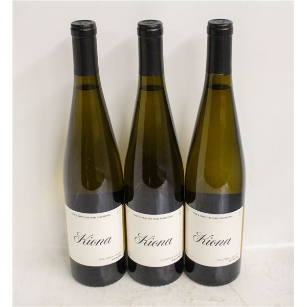 LOT OF 3 BOTTLES OF 2022 KIONA RIESLING 11.5%