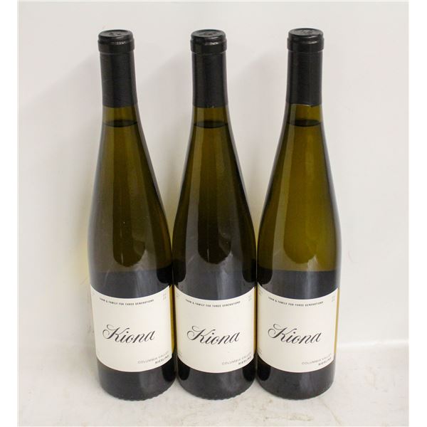 LOT OF 3 BOTTLES OF 2022 KIONA RIESLING 11.5%