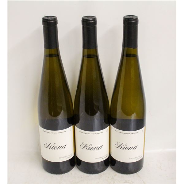 LOT OF 3 BOTTLES OF 2022 KIONA RIESLING 11.5%