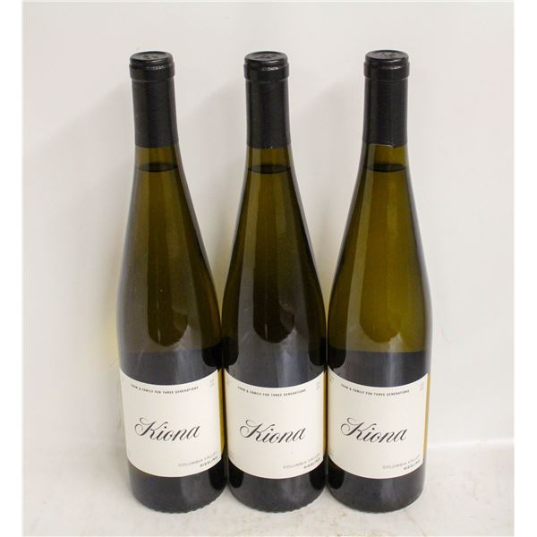 LOT OF 3 BOTTLES OF 2022 KIONA RIESLING 11.5%