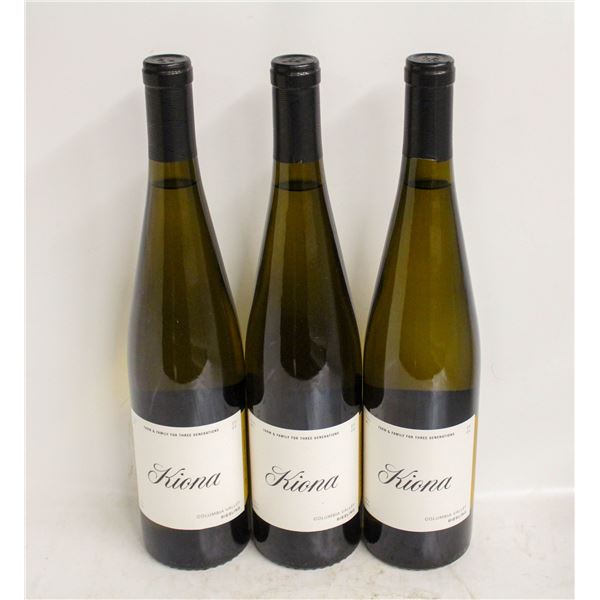 LOT OF 3 BOTTLES OF 2022 KIONA RIESLING 11.5%