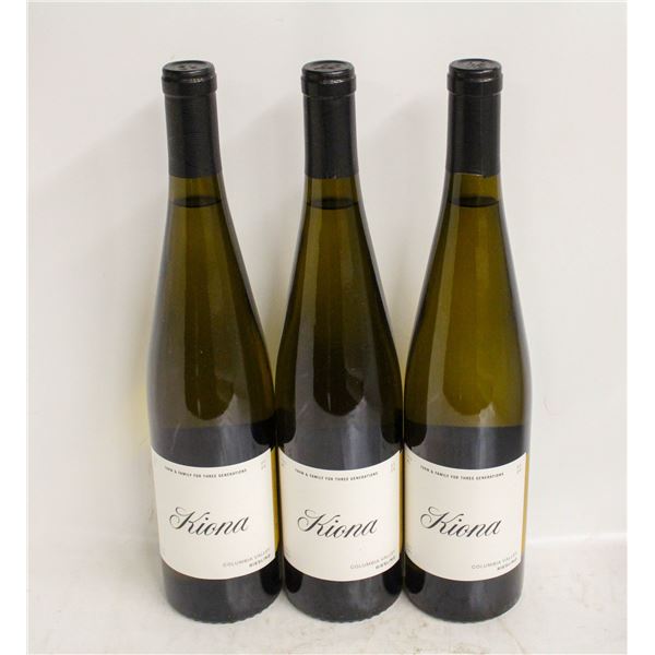 LOT OF 3 BOTTLES OF 2022 KIONA RIESLING 11.5%