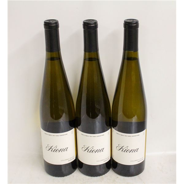 LOT OF 3 BOTTLES OF 2022 KIONA RIESLING 11.5%