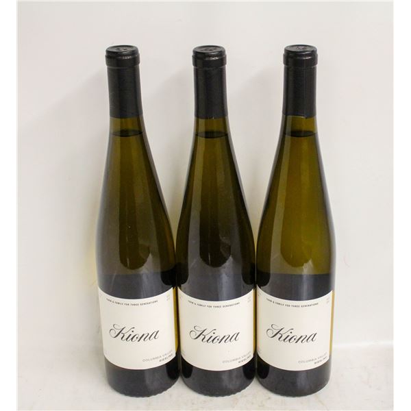 LOT OF 3 BOTTLES OF 2022 KIONA RIESLING 11.5%