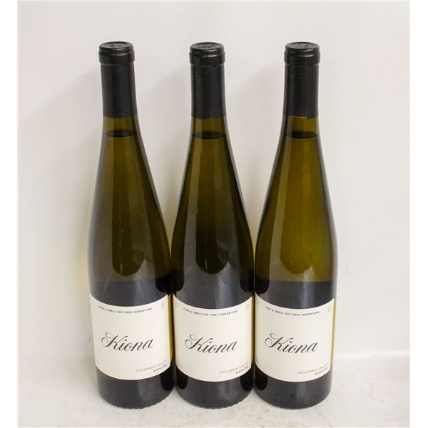 LOT OF 3 BOTTLES OF 2022 KIONA RIESLING 11.5%