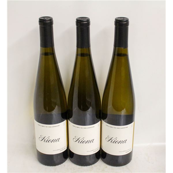 LOT OF 3 BOTTLES OF 2022 KIONA RIESLING 11.5%