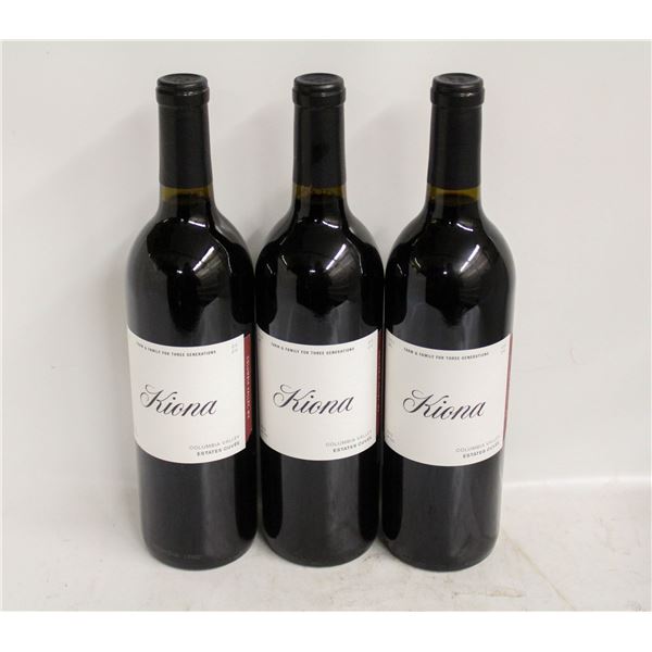 LOT OF 3 BOTTLES OF 2020 KIONA ESTATES CUVEE 14.8%