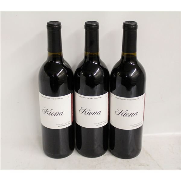 LOT OF 3 BOTTLES OF 2020 KIONA ESTATES CUVEE 14.8%