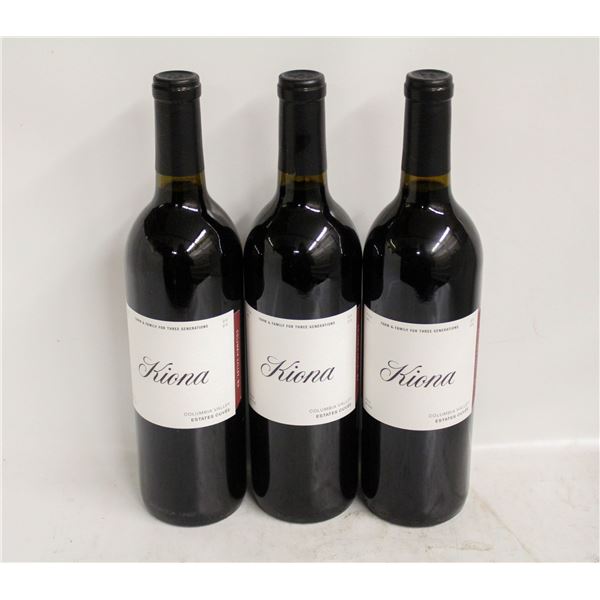 LOT OF 3 BOTTLES OF 2020 KIONA ESTATES CUVEE 14.8%