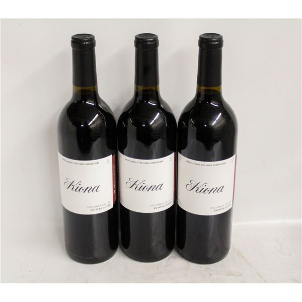 LOT OF 3 BOTTLES OF 2020 KIONA ESTATES CUVEE 14.8%