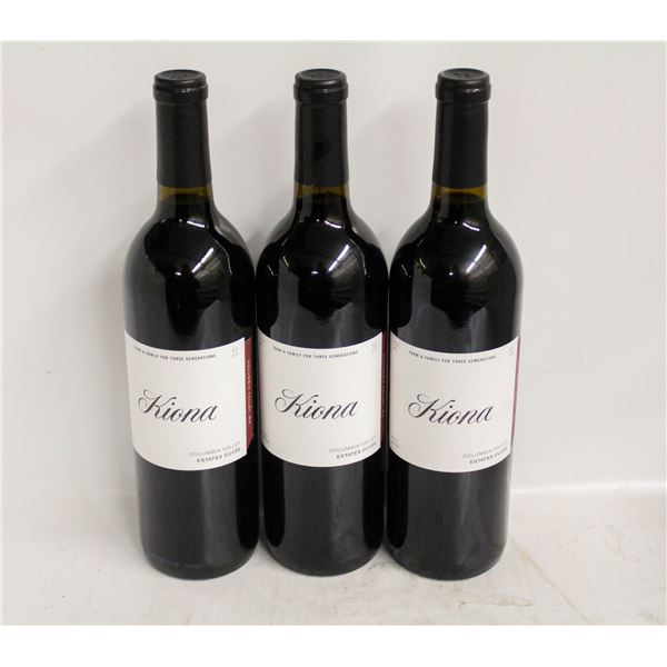 LOT OF 3 BOTTLES OF 2020 KIONA ESTATES CUVEE 14.8%