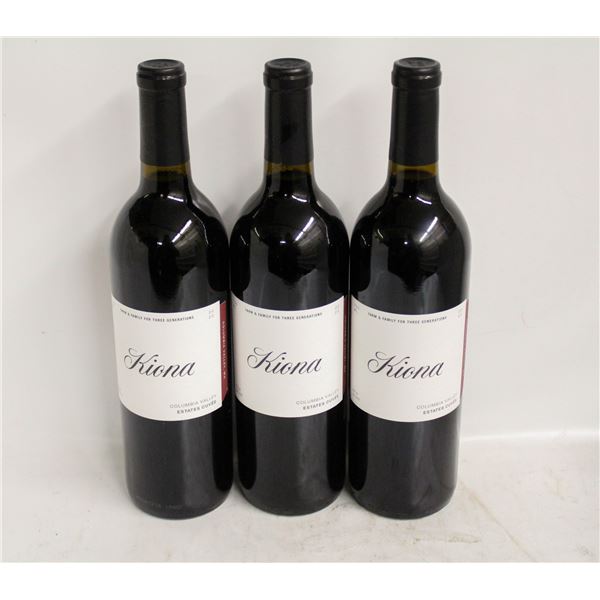 LOT OF 3 BOTTLES OF 2020 KIONA ESTATES CUVEE 14.8%