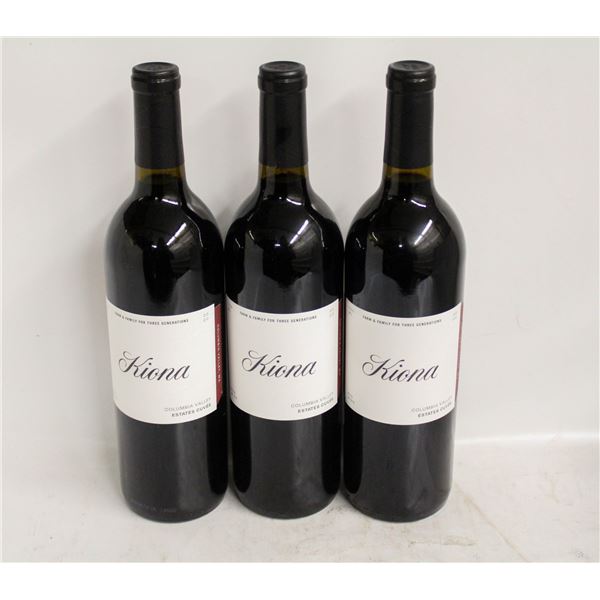 LOT OF 3 BOTTLES OF 2020 KIONA ESTATES CUVEE 14.8%