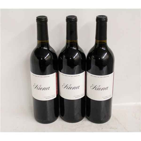 LOT OF 3 BOTTLES OF 2020 KIONA ESTATES CUVEE 14.8%