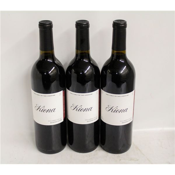 LOT OF 3 BOTTLES OF 2020 KIONA ESTATES CUVEE 14.8%