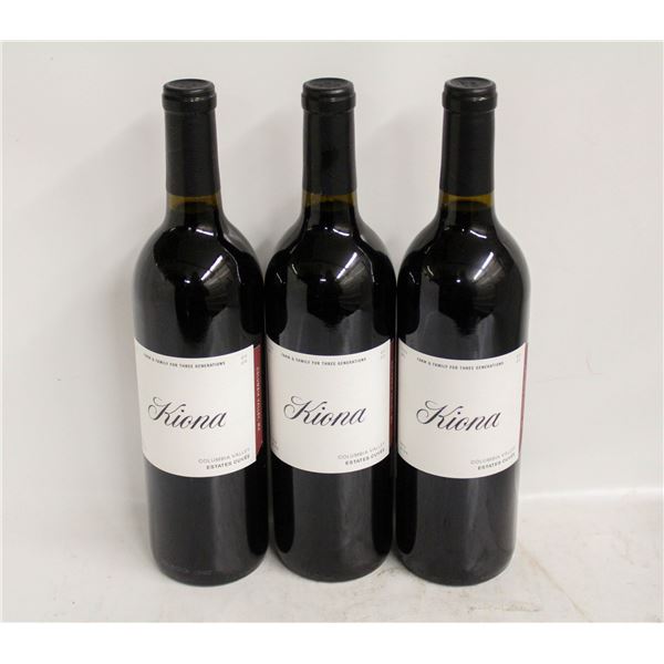 LOT OF 3 BOTTLES OF 2020 KIONA ESTATES CUVEE 14.8%