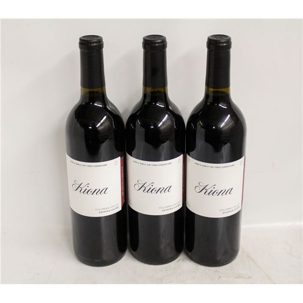 LOT OF 3 BOTTLES OF 2020 KIONA ESTATES CUVEE 14.8%
