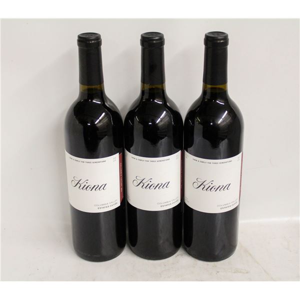 LOT OF 3 BOTTLES OF 2020 KIONA ESTATES CUVEE 14.8%
