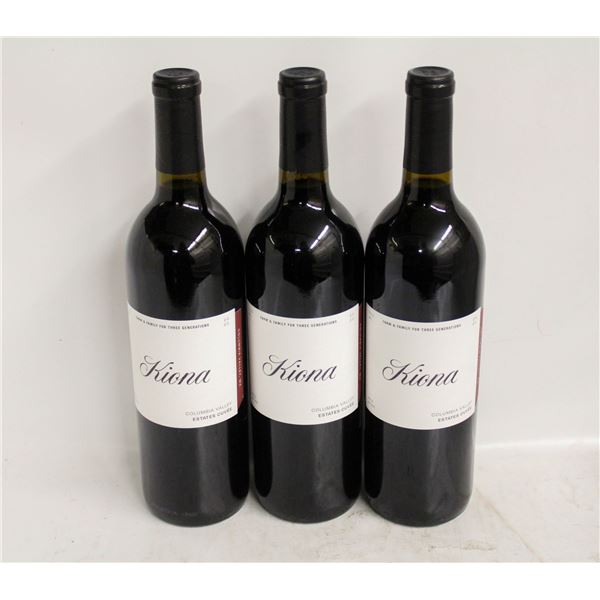 LOT OF 3 BOTTLES OF 2020 KIONA ESTATES CUVEE 14.8%