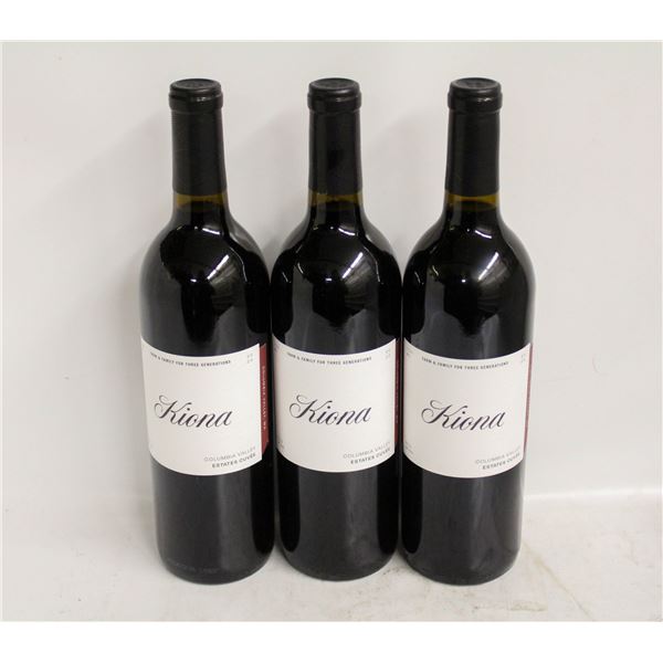 LOT OF 3 BOTTLES OF 2020 KIONA ESTATES CUVEE 14.8%