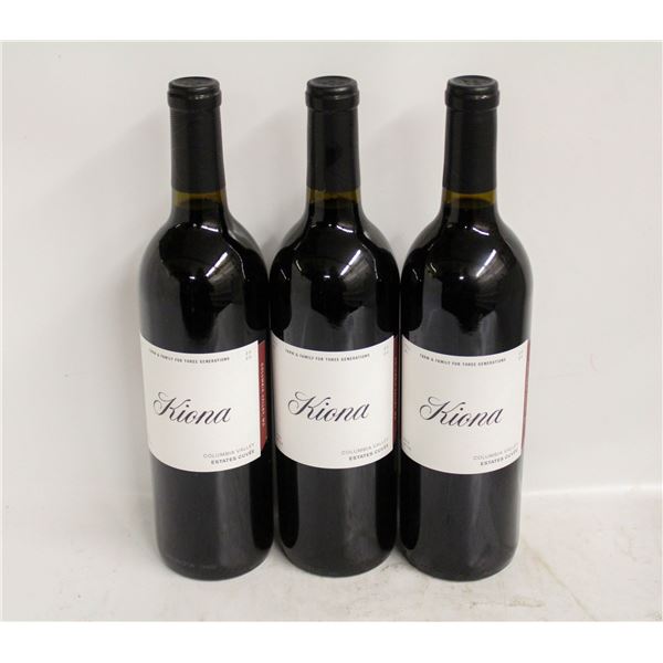 LOT OF 3 BOTTLES OF 2020 KIONA ESTATES CUVEE 14.8%