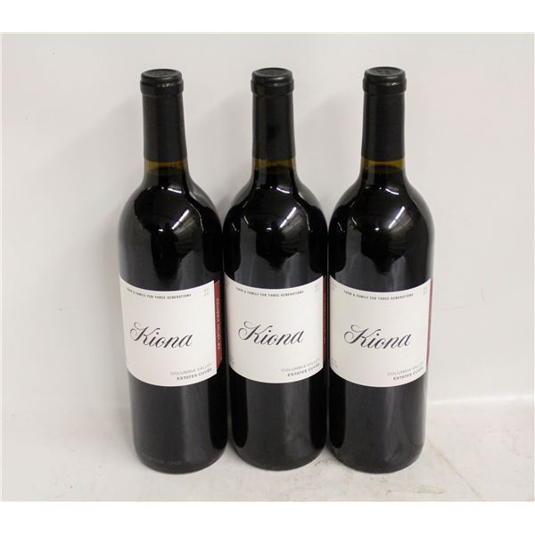 LOT OF 3 BOTTLES OF 2020 KIONA ESTATES CUVEE 14.8%