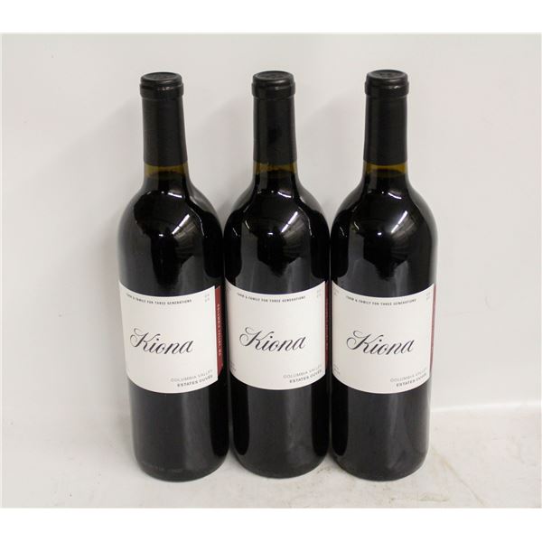 LOT OF 3 BOTTLES OF 2020 KIONA ESTATES CUVEE 14.8%