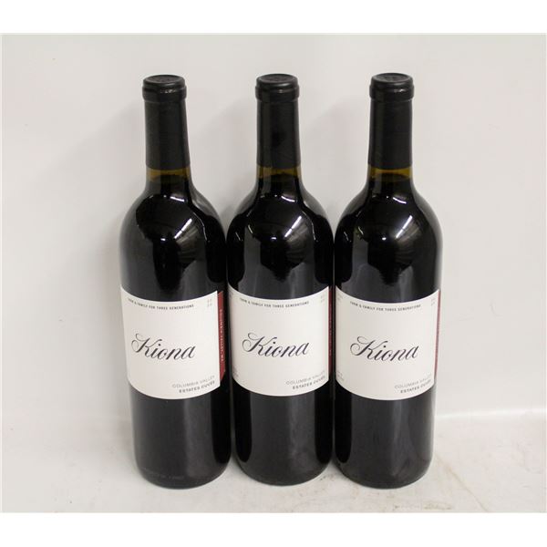 LOT OF 3 BOTTLES OF 2020 KIONA ESTATES CUVEE 14.8%