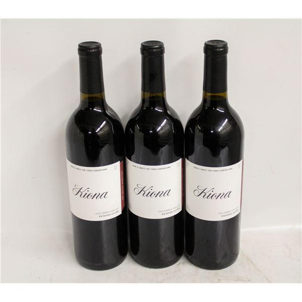 LOT OF 3 BOTTLES OF 2020 KIONA ESTATES CUVEE 14.8%