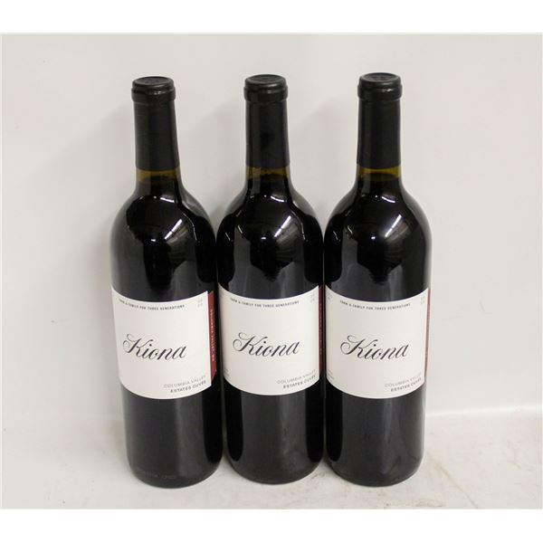 LOT OF 3 BOTTLES OF 2020 KIONA ESTATES CUVEE 14.8%