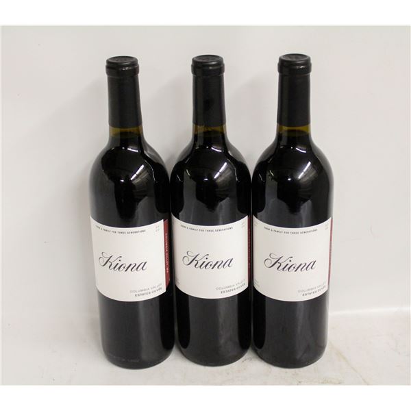 LOT OF 3 BOTTLES OF 2020 KIONA ESTATES CUVEE 14.8%