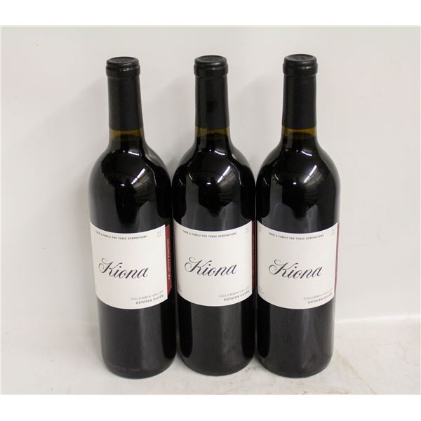 LOT OF 3 BOTTLES OF 2020 KIONA ESTATES CUVEE 14.8%