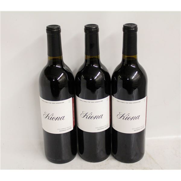 LOT OF 3 BOTTLES OF 2020 KIONA ESTATES CUVEE 14.8%