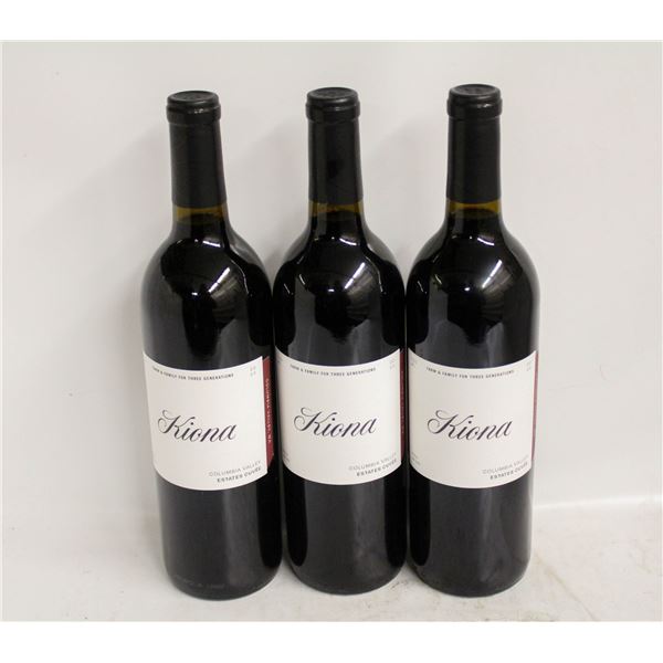 LOT OF 3 BOTTLES OF 2020 KIONA ESTATES CUVEE 14.8%