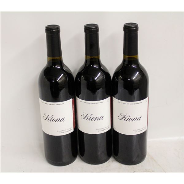 LOT OF 3 BOTTLES OF 2020 KIONA ESTATES CUVEE 14.8%