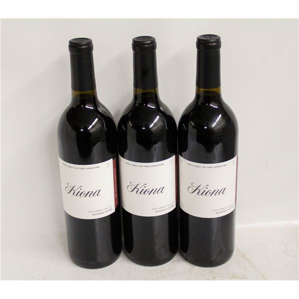 LOT OF 3 BOTTLES OF 2020 KIONA ESTATES CUVEE 14.8%