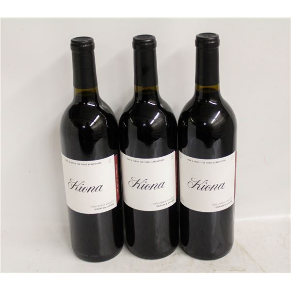 LOT OF 3 BOTTLES OF 2020 KIONA ESTATES CUVEE 14.8%