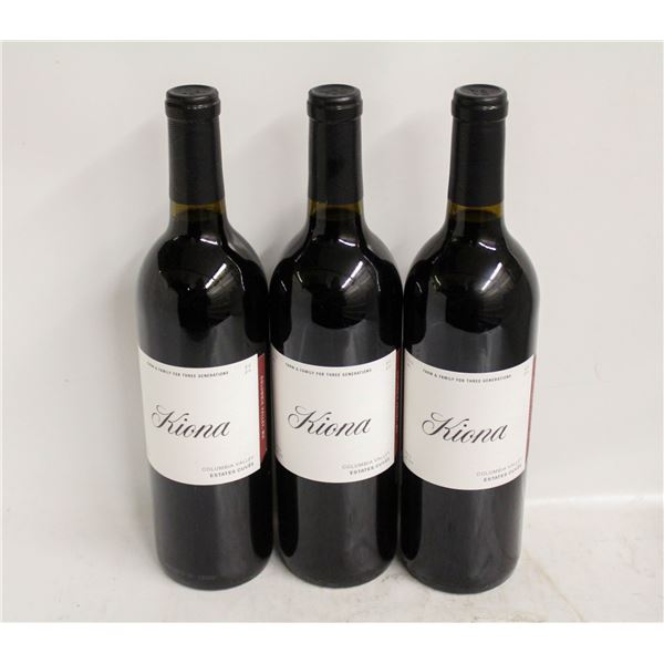 LOT OF 3 BOTTLES OF 2020 KIONA ESTATES CUVEE 14.8%