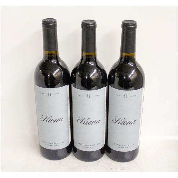 LOT OF 3 BOTTLES OF 2021 KIONA LEMBERGER 14%