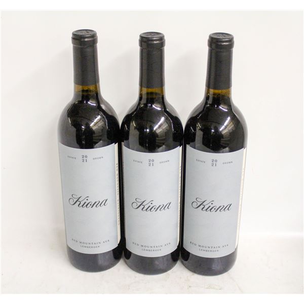 LOT OF 3 BOTTLES OF 2021 KIONA LEMBERGER 14%