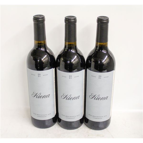 LOT OF 3 BOTTLES OF 2021 KIONA LEMBERGER 14%