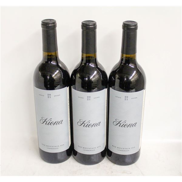 LOT OF 3 BOTTLES OF 2021 KIONA LEMBERGER 14%