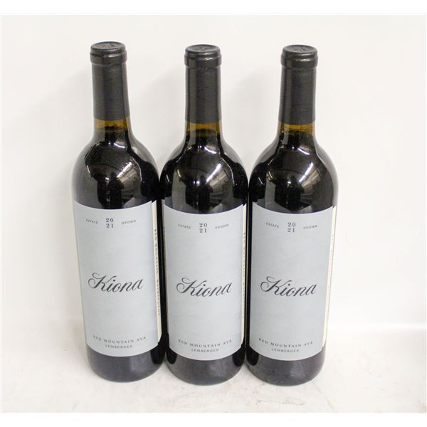 LOT OF 3 BOTTLES OF 2021 KIONA LEMBERGER 14%