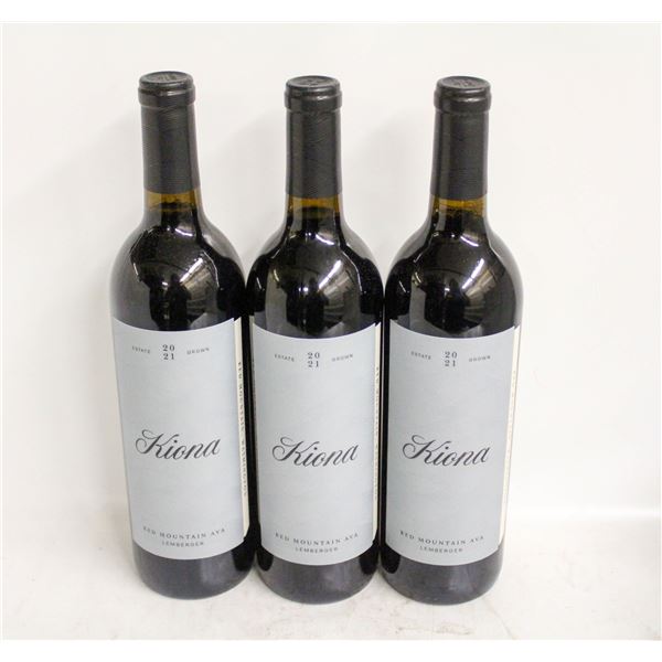 LOT OF 3 BOTTLES OF 2021 KIONA LEMBERGER 14%