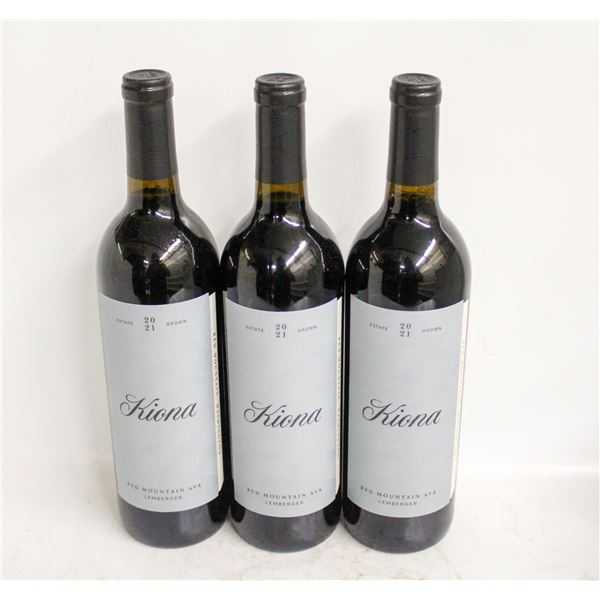 LOT OF 3 BOTTLES OF 2021 KIONA LEMBERGER 14%