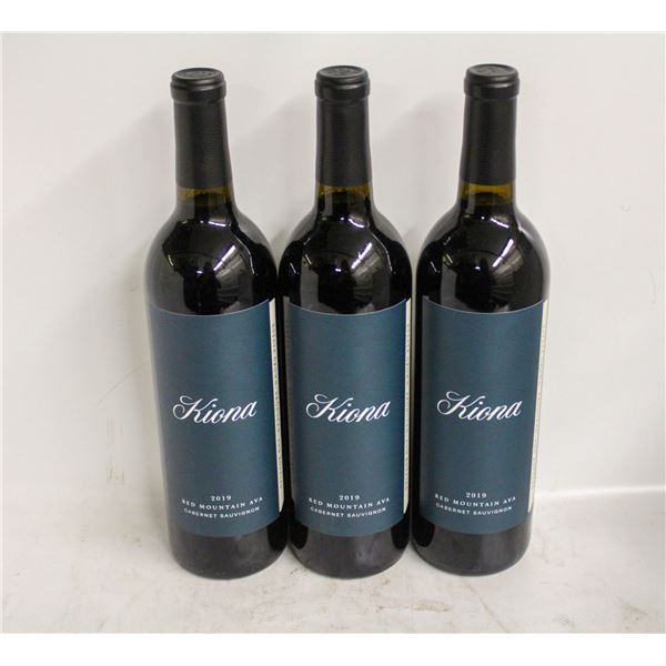 3 BOTTLES OF 2019 KIONA CABERNET SAUVIGNON 14.5%