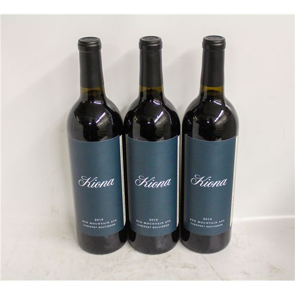 3 BOTTLES OF 2019 KIONA CABERNET SAUVIGNON 14.5%