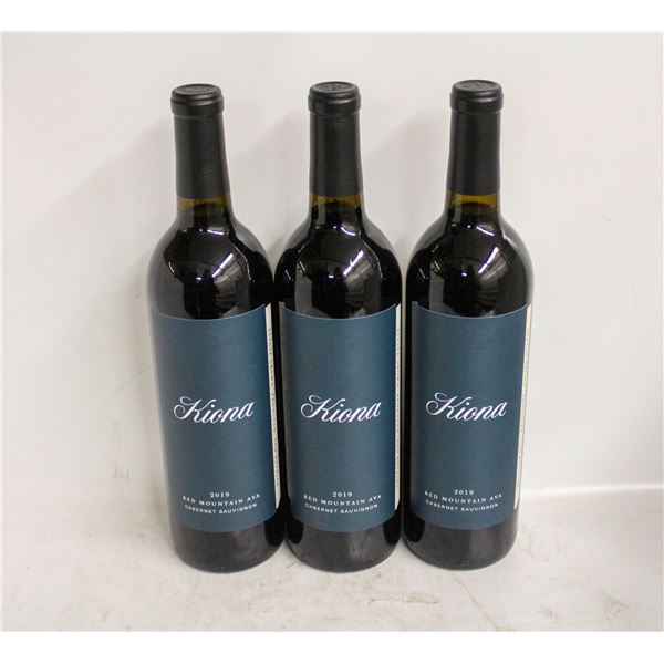 3 BOTTLES OF 2019 KIONA CABERNET SAUVIGNON 14.5%